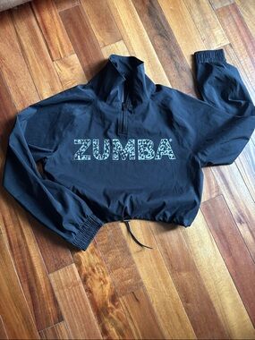 Zumba Fitness Black Half-Zip Pullover with Logo Tag